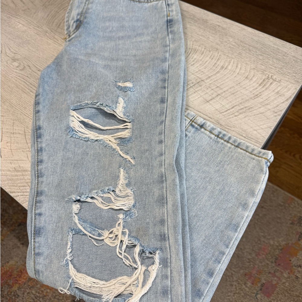 Light Blue Distressed Women Jeans